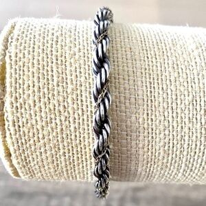 MS Sterling Silver & 14K Rope Bracelet